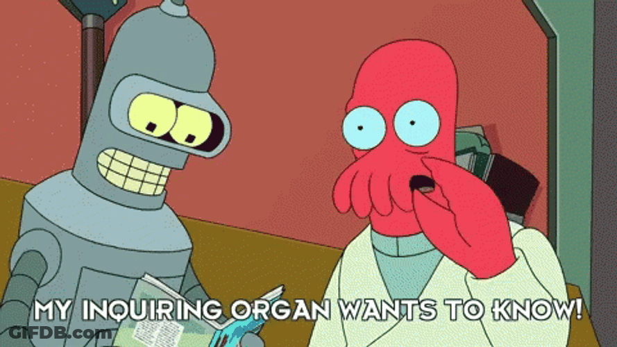 Futurama Zoidberg Inquiring Bender GIF