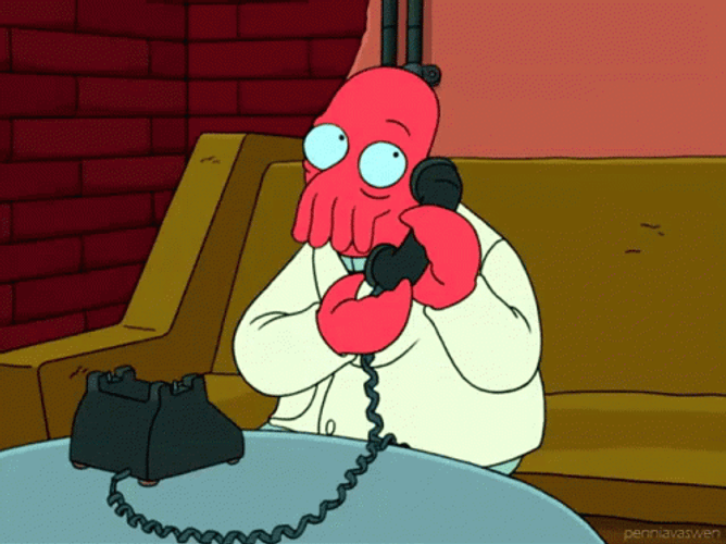 Futurama Zoidberg Ordering Through Phone GIF