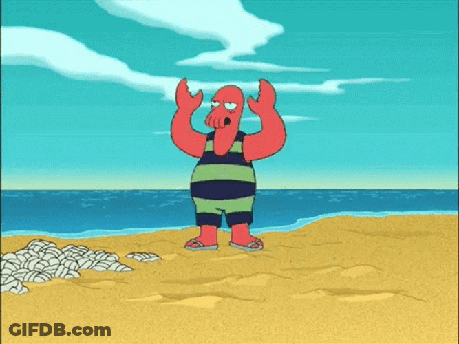 Futurama Zoidberg Running Frantic GIF