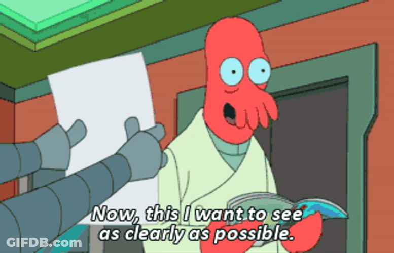 Futurama Zoidberg Want See Clearly GIF