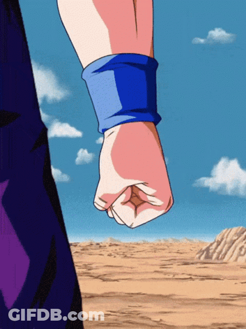 Future Gohan Attacks Cell With His Manumitting Power GIF