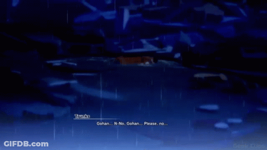 Future Gohan Soaked In Water Lose Consciousness GIF
