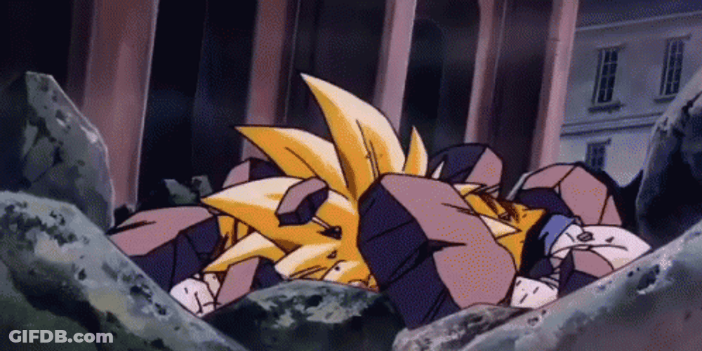 Future Gohan Stands Up From Being Attacked GIF