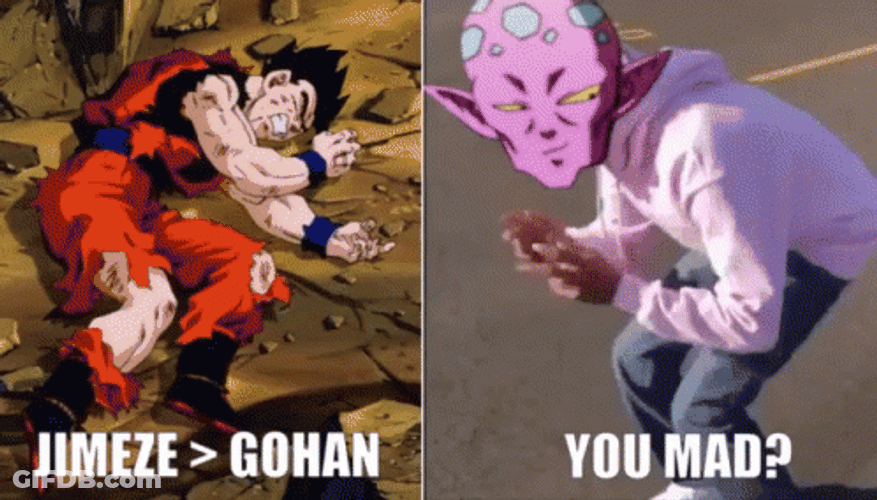 Future Gohan Teased By Jimizu For Losing GIF