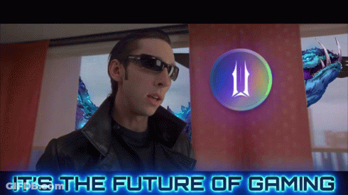 Future Of Gaming Poster With Sunglasses Man GIF