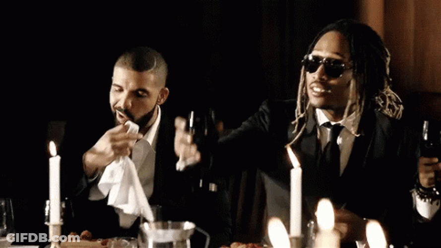 Future Rapper Drake Wine Toast GIF
