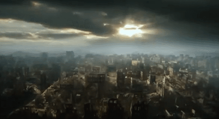 Future Ruined City Time Lapse GIF