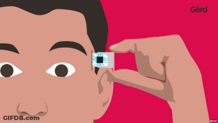 Future Technology Animated Brain Chip GIF