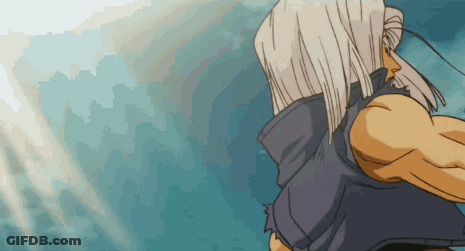Future Trunks Dragon Ball Z Looking Back GIF