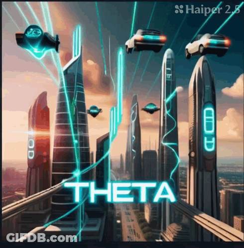 Futuristic City With Theta GIF