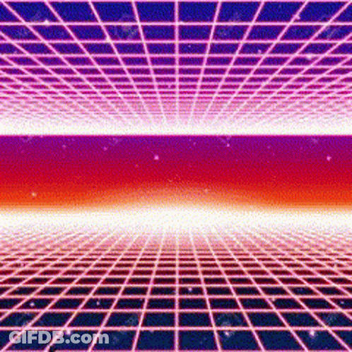 Futuristic Grid With Stars GIF