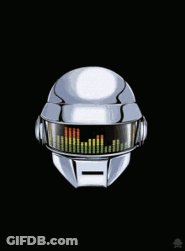Futuristic Helmet With Equalizer GIF