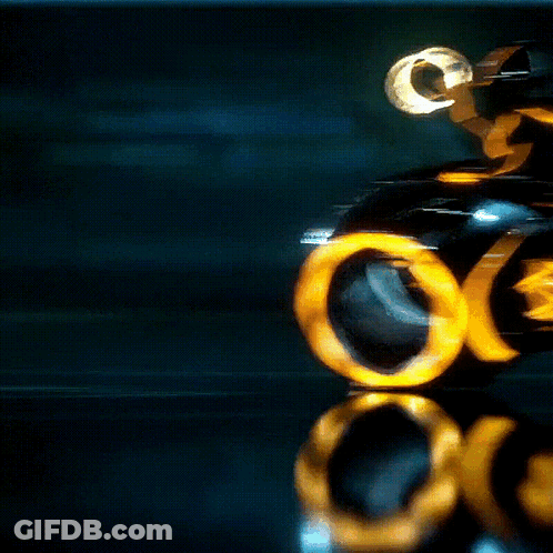 Futuristic Motorcycle With Crescent Moon GIF