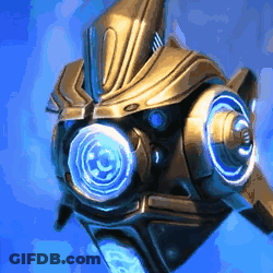 Futuristic Robot Blue Eyes GIF