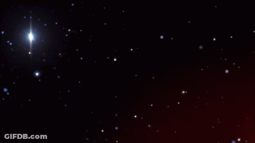 Futuristic Spaceship Flying Through Starry Sky GIF