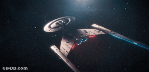 Futuristic Spaceship Flying With Lightning GIF