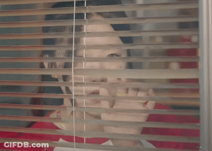G-IDLE Shu Hua Spy Through Blinds GIF