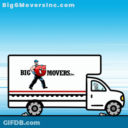 G Movers Truck With Man Carrying C GIF