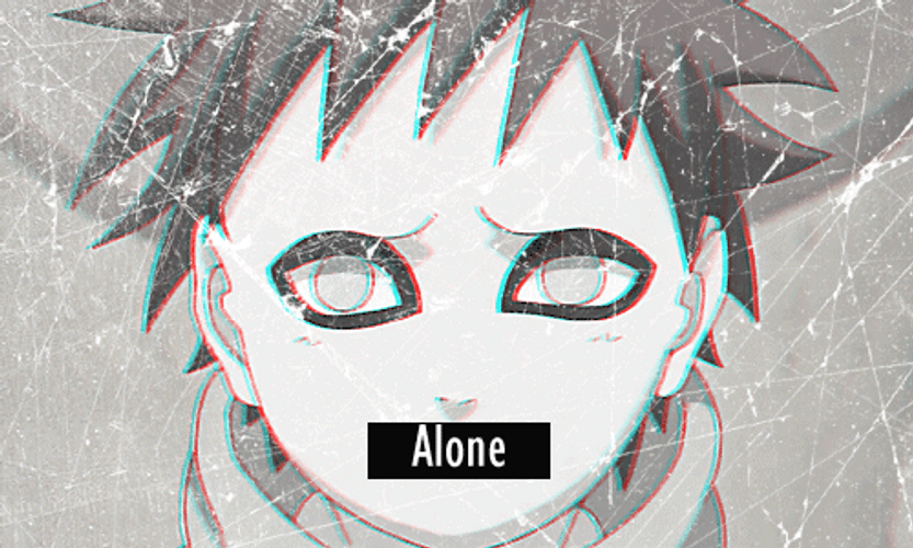 Gaara Alone Broken Screen GIF