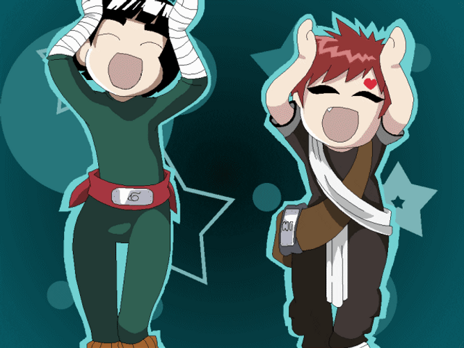 Gaara And Rock Lee Dancing GIF