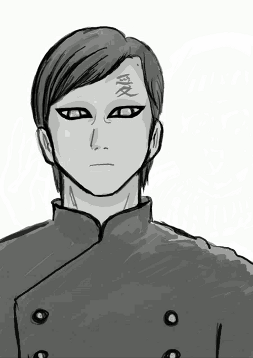 Gaara Rock Lee Black And White GIF