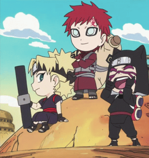 Gaara Temari Kankurō Chibi GIF