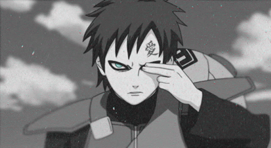 Gaara Third Eye Greyscale GIF