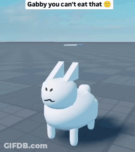 Gabby You Can 'T Eat That Written On A Picture Of A Rabbit GIF