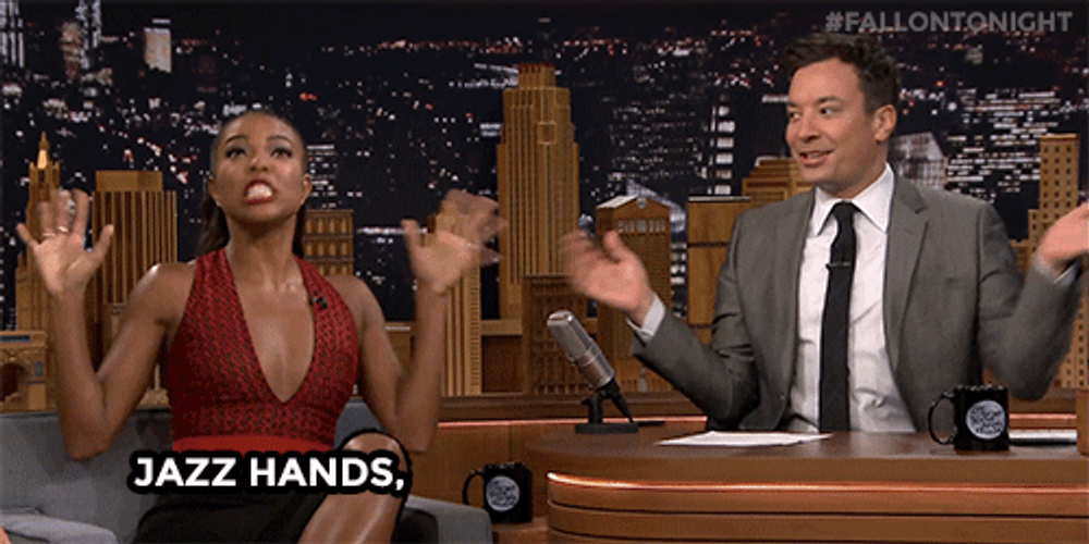 Gabrielle Union And Jimmy Fallon Jazz Hands GIF