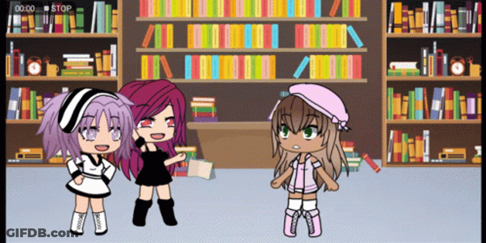 Gacha Girls Inside Library GIF