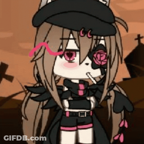 Gacha Life Gothic Badass Gocha Smoking GIF