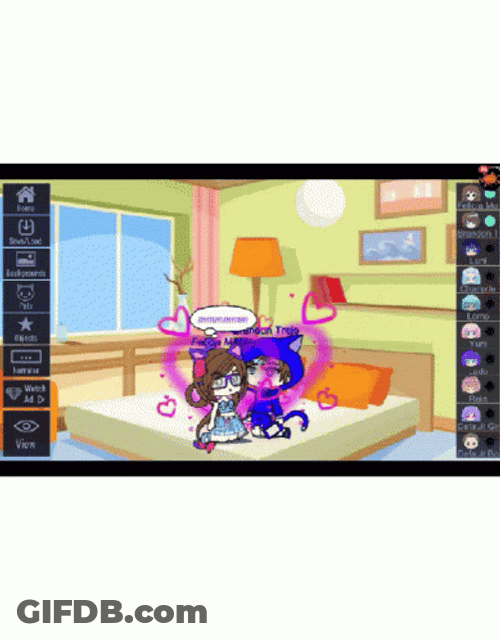 Gacha Life Kayla And Sam Kissing GIF