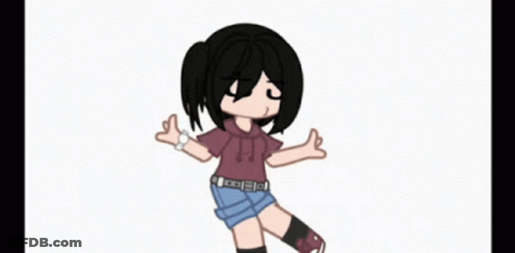 Gacha Life Kid With Black Hair Swaying GIF