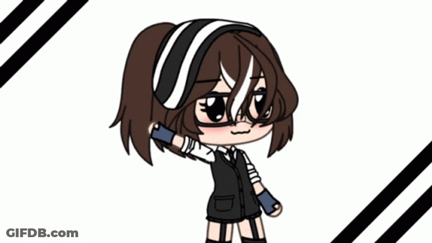 Gacha Life Nerdy Gacha Waving GIF