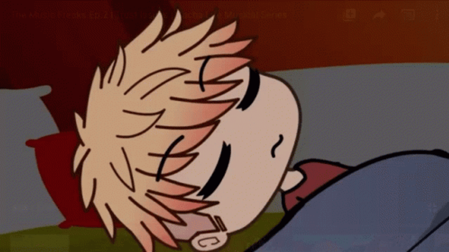 Gacha Sleeping Wakes Up In Bed GIF