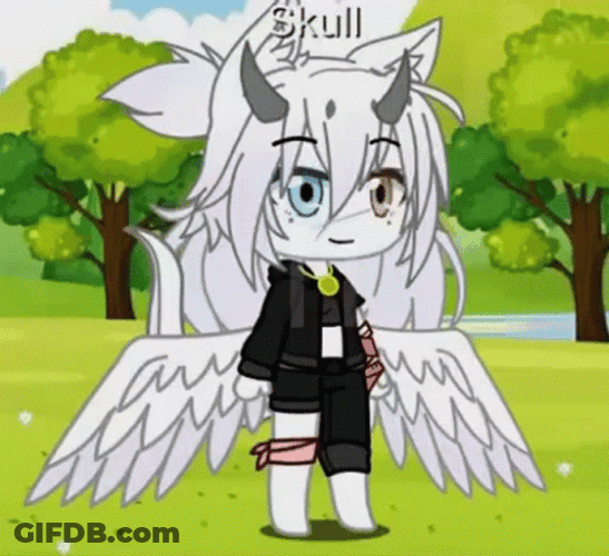 Gacha White Dragon Surprise Face GIF