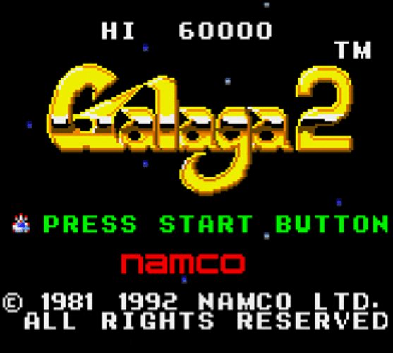 Galaga 2 Namco Start Screen GIF