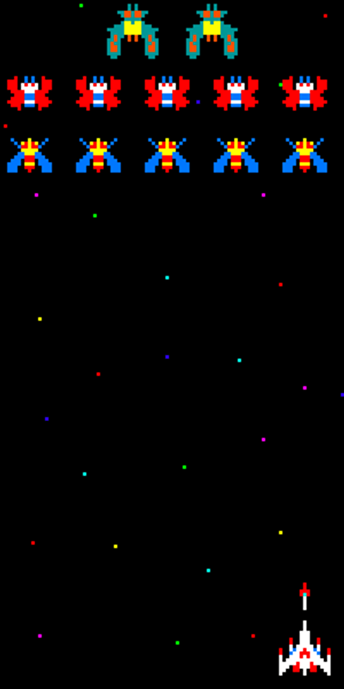 Galaga 80S Game Playthrough GIF