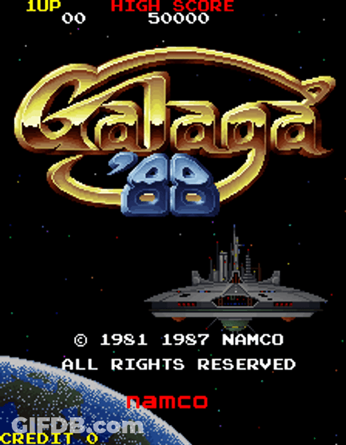 Galaga '88 Arcade Screen GIF
