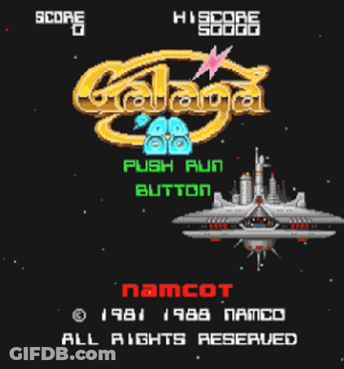 Galaga '88 Title Screen GIF