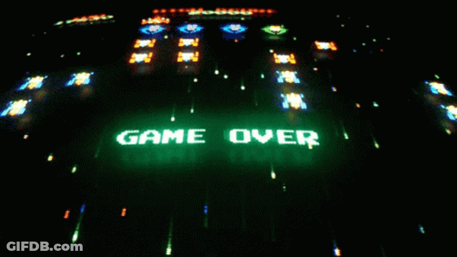 Galaga Arcade Game Over GIF