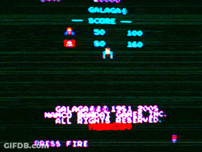 Galaga Arcade Glitch Art GIF