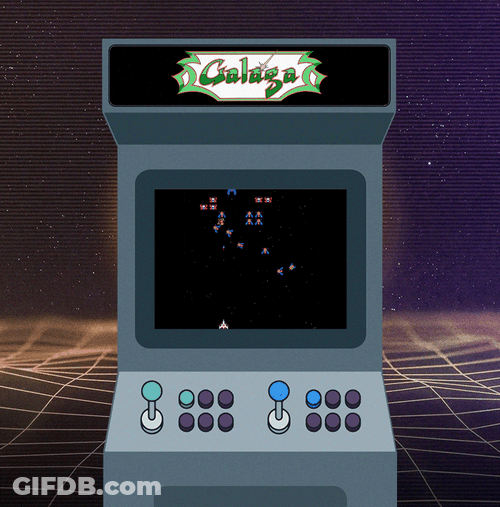 Galaga Arcade Machine Art GIF