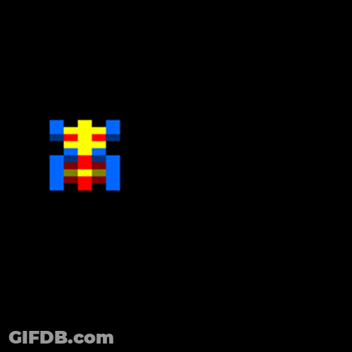 Galaga Blue Bug Alien GIF