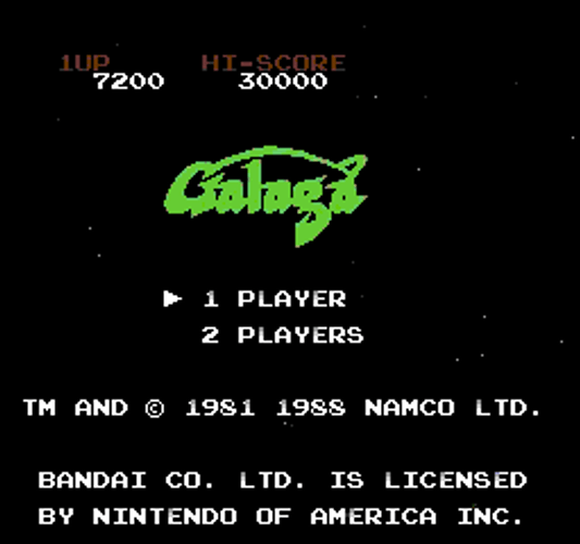 Galaga Classic Title Screen GIF