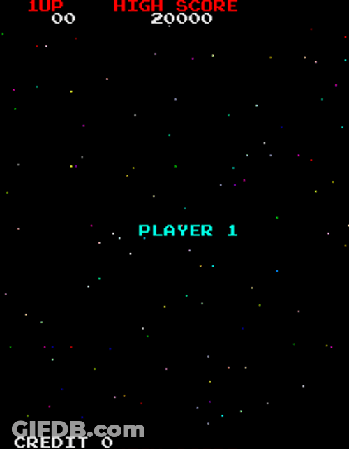 Galaga Player 1 Stage 1 GIF