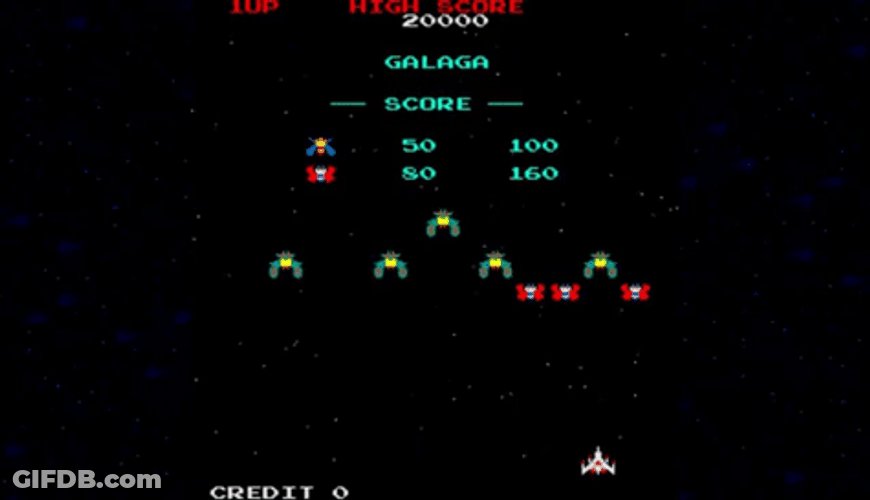 Galaga Retro Arcade Game GIF