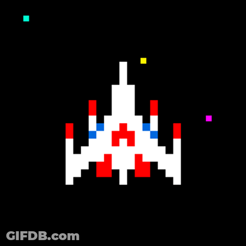 Galaga Ship Gyaraga Art GIF