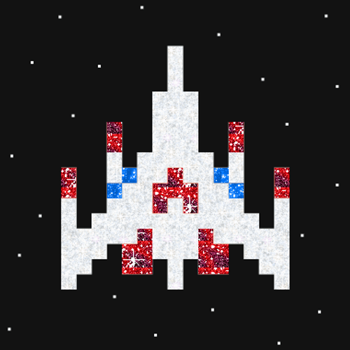 Galaga Spaceship 80S Glitter GIF