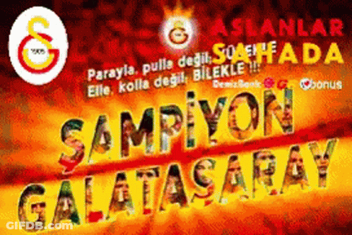 Galatasaray On Red And Yellow Background GIF